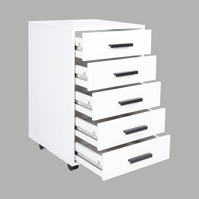 5-Drawer Rolling Under Desk Storage Cart - Image 8
