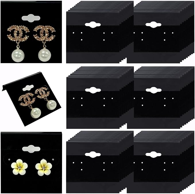Adorox 200 Piece Black Earring Card Holders by ADOROX