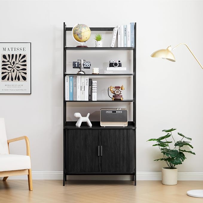4-Tier Bookshelf, Tall Bookcase - Image 3