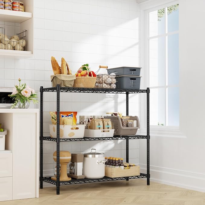 Storage Shelves Heavy Duty, 3-Tier Adjustable Metal Industrial Utility Shelf - Image 2