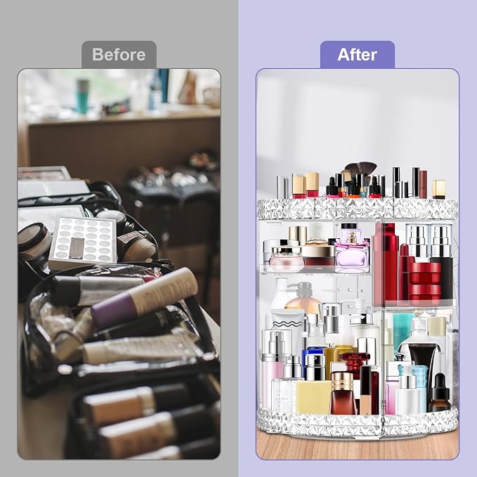 360 Rotating Makeup Organizer Large Capacity Cosmetics Organizer Beauty - Image 6