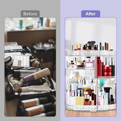 360 Rotating Makeup Organizer Large Capacity Cosmetics Organizer Beauty - Image 6