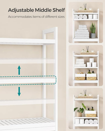 SONGMICS Over The Toilet Storage, 3-Tier Over Toilet Bathroom Organizer - Image 4
