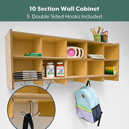 Angeles Value Line 10 Section Wall Locker, Kids Storage Organizer, Floating - Image 6