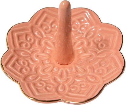 Ceramic Pink Mandala Jewelry Holder Decorative Ring Holder/Trinket Tray by RUIMIC