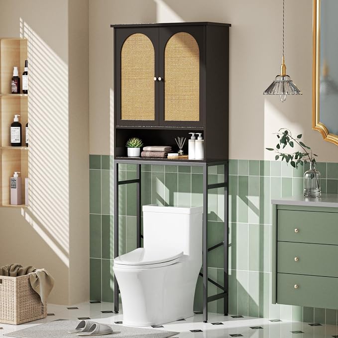 Rattan Toilet Storage Cabinet, Over The Rack Wood Cabinet by Befrases
