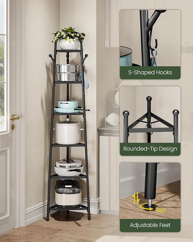 CHOEZON Pot Racks, 6-Tier Cookware Stand, Triangle Shelf Storage Tower - Image 7