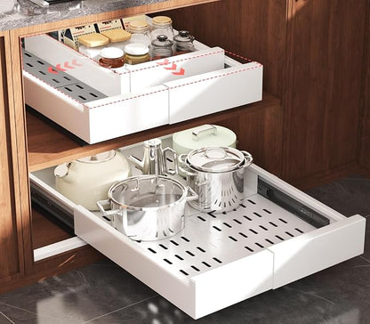 2 Pack Pull Out Cabinet Organizer Expandable Width and Depth, Slide Out Drawers by Seinloes