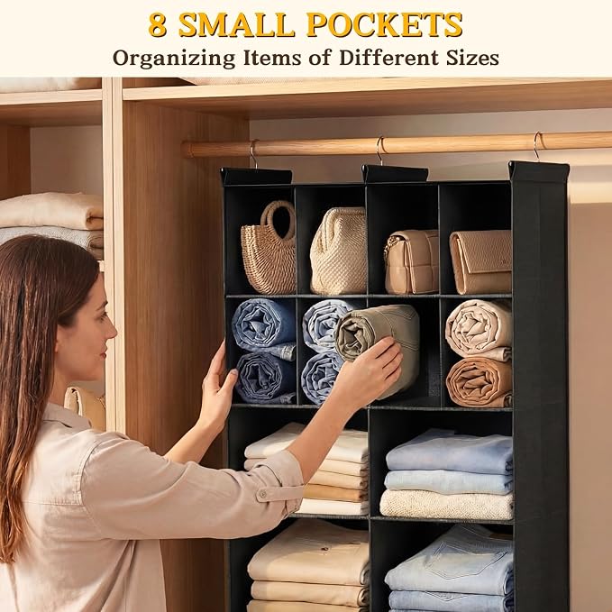 Ofiray-home 4 Tier Hanging Closet Organizer, 12 Compartments Sweater Organizer - Image 5
