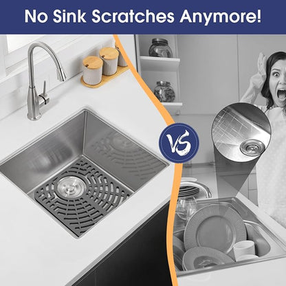 2PCS Silicone Sink Protector 12"x14" Rear Drain Hole, Heat Resistant Non-slip - Image 3