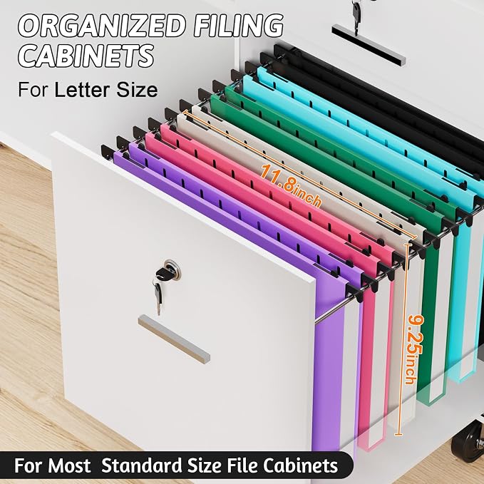 Plastic Hanging File Folders Letter Size, Heavy Duty 1 Inch Expansion, 12 Pack - Image 3