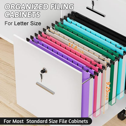 Plastic Hanging File Folders Letter Size, Heavy Duty 1 Inch Expansion, 12 Pack - Image 3