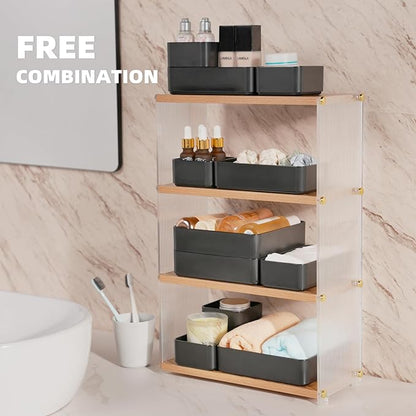 11-Piece Stackable Drawer Organizer Set, Stationery, Utensils in Bathroom - Image 4