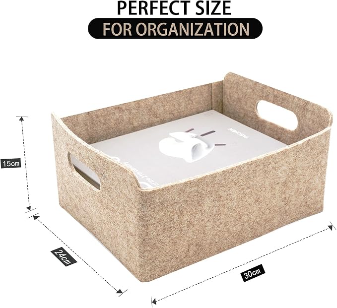 Welaxy Storage Baskets Collapsible Felt Storage bin Foldable Shelf Drawers - Image 5
