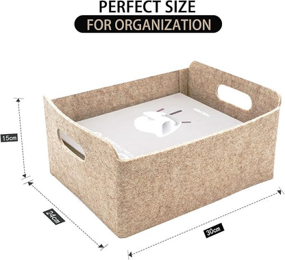 Welaxy Storage Baskets Collapsible Felt Storage bin Foldable Shelf Drawers - Image 5