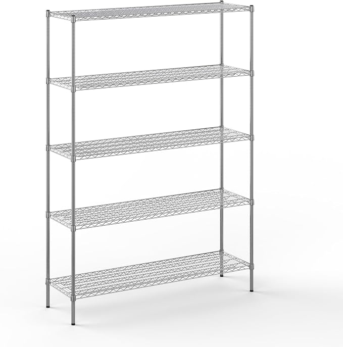 18" Deep x 60" Wide x 86" Height Wire Shelving Kit | 5-Tier | NSF Commercial by Regal+Altair