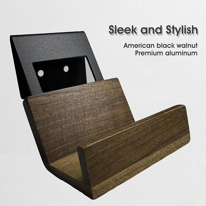 NIRVASH Walnut Controller Wall Mount, Wood Game Controller Holder Stand & - Image 3