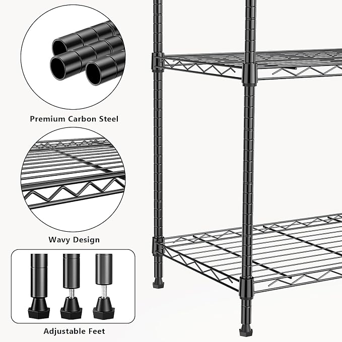1000 lbs 4Tier Shelf Metal Storage Shelves Wire Rack Closet Organizers - Image 5