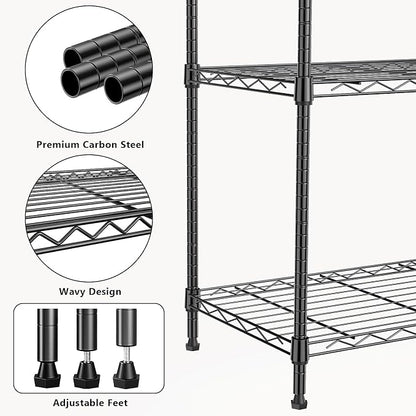 1000 lbs 4Tier Shelf Metal Storage Shelves Wire Rack Closet Organizers - Image 5