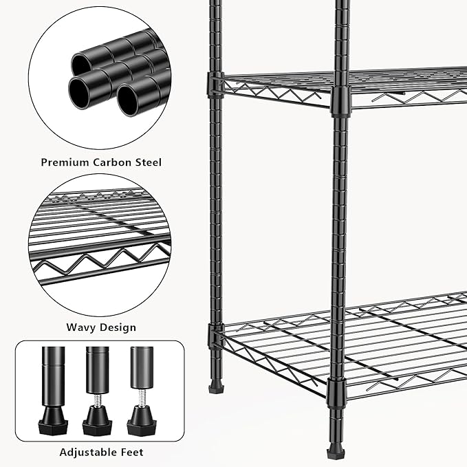 1000 lbs 4Tier Shelf Metal Storage Shelves Wire Rack Closet Organizers - Image 5