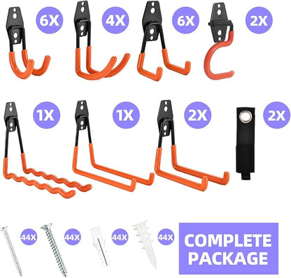 24 Pack Garage Hooks Steel Heavy Duty Garage Storage Hooks Utility Steel Wall - Image 4