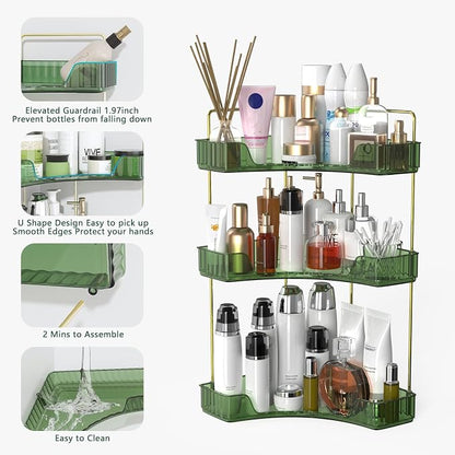 Webetop Corner Bathroom Counter Organizer, Bathroom Makeup Countertop Organizer - Image 5