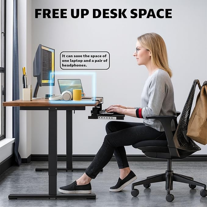 Large Keyboard Tray That Slides Out from Under The Desk, Pull Out - Image 2