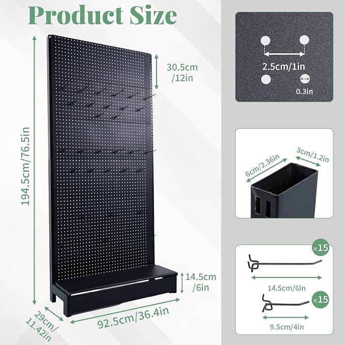 Pegboard Display Stand, Retail Shelving Wall Display - Image 3