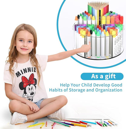 Acrylic Desk Organizer Clear Pen Holder 2 Packs, 360 Degree Pencil Holder - Image 7