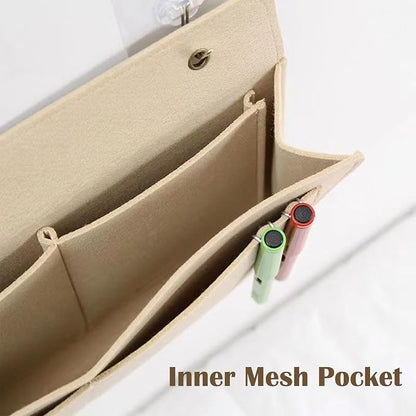 Bedside Caddy, 5 Pockets Felt Bedside Storage Organizer, Hanging Storage - Image 3