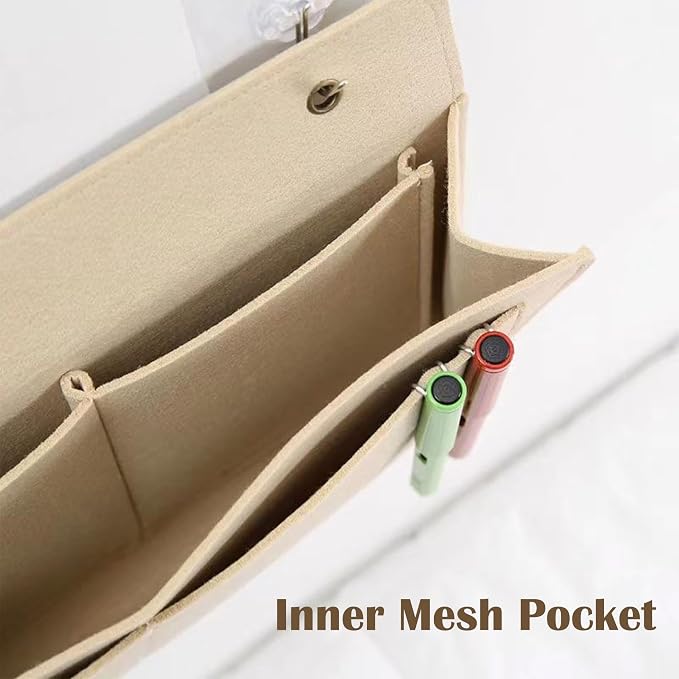 Bedside Caddy, 5 Pockets Felt Bedside Storage Organizer, Hanging Storage - Image 4