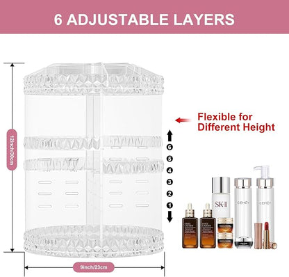 360 Rotating Makeup Organizer, DIY Adjustable Cosmetics Organizer, Professional - Image 2