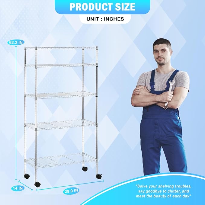 PayLessHere | 5-Tier Wire Shelf - Image 7