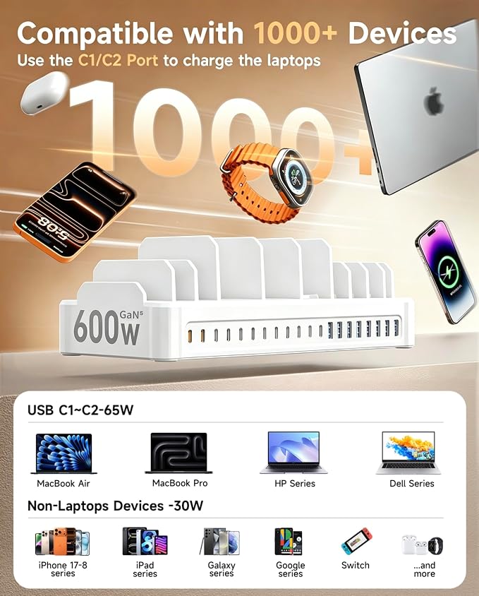20-Port 600W Charging Station for Multiple Devices - Image 4