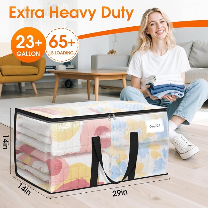 Fab totes Moving Bags Extra Heavy Duty Oversized Clear Storage Bags - Image 2