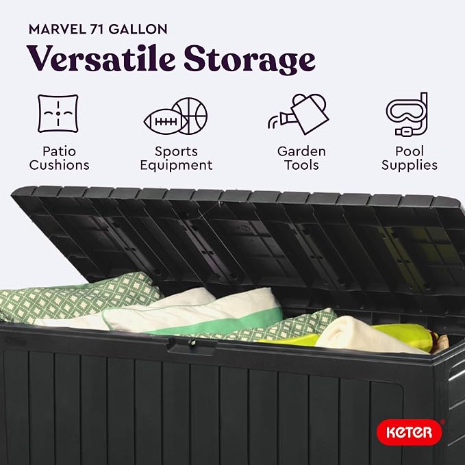Keter Marvel Plus 71 Gallon Resin Deck Box-Organization and Storage - Image 4