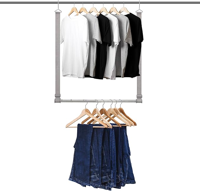 Hanging Closet Rod, 17-28In Width and Up to 32In Height Closet Extender by Unknown