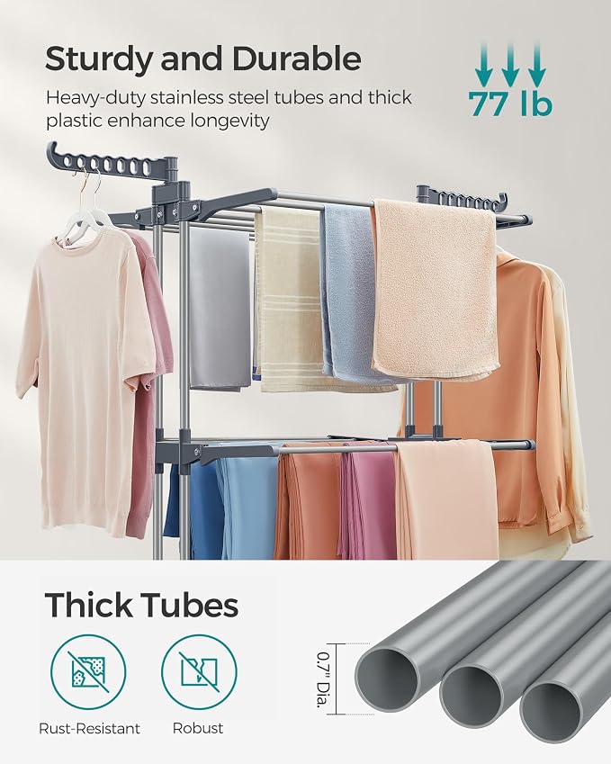 SONGMICS Clothes Drying Rack Stand 4-Tier, Foldable Laundry Drying Rack - Image 4