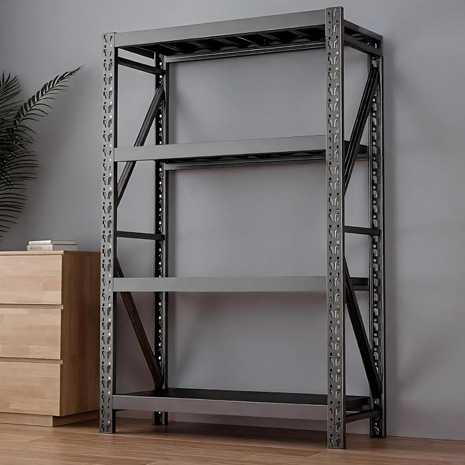 Heavy Duty Warehouse Shelving 4-Tier Industrial Steel Storage Shelves, 2600LB by Unknown