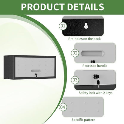 Metal Tool Cabinet, Garage Storage Cabinet System, Wall Cabinet & Locking - Image 4