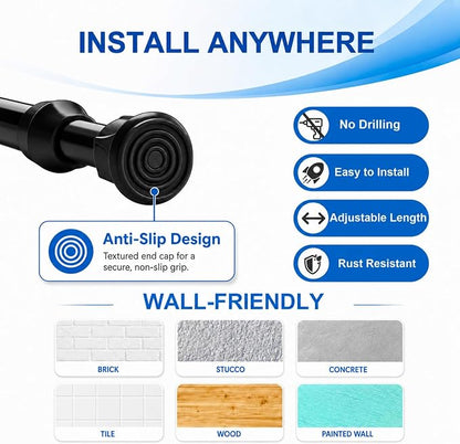4 Pack Small Tension Curtain Rod, Short Adjustable Extendable | Spring Loaded - Image 6