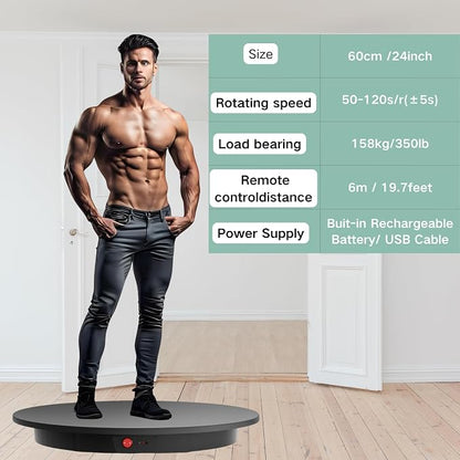 JAYEGT Motorized Rotating Display Stand, 350Lbs Load, 360 Degree Electric - Image 2