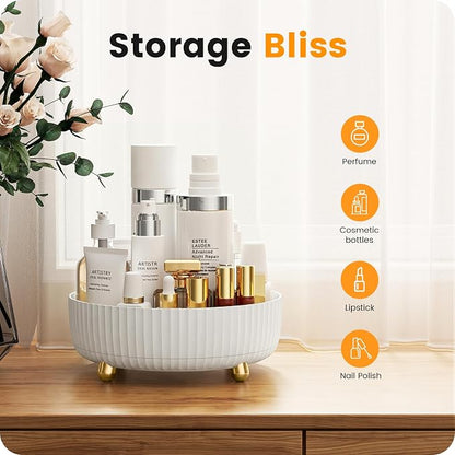 A-LuGei 【Elegant White】 8.6" Perfume Organizer, 【360° Rotating】 Vanity Organizer - Image 7