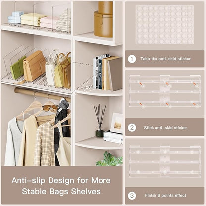 Criusia Adjustable Closet Purse Organizer Rack – 28.8" Extra-Long Shelf Divider - Image 5