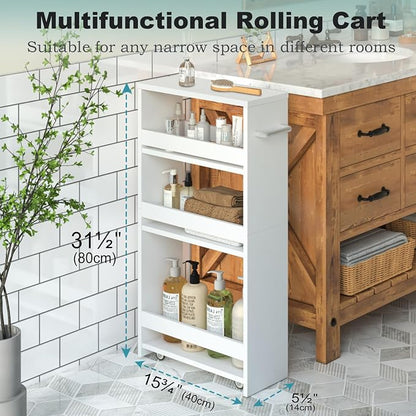 MARTY White Slim Storage Cart - Image 5