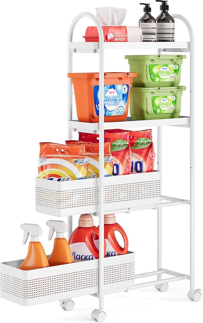 KINGRACK 4-Tier Slim Storage Cart by KINGRACK