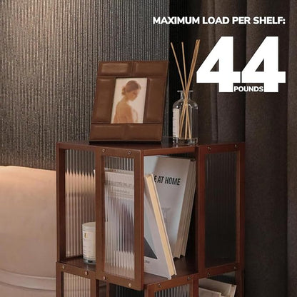 BAMEOS Rotating Bookshelf Tower 4 Tier, 360 Spinning Bookcase - Image 5