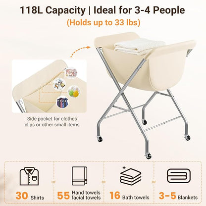ELYKEN Collapsible Laundry Cart - Image 4