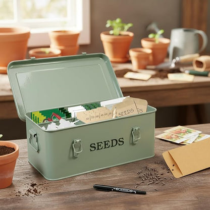Seed Storage Organizer, Metal Seed Saving Box - Image 4