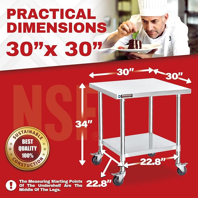 DuraSteel 30x30 NSF Stainless Steel Cart - Image 6